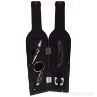 Подарочный винный набор сомелье в виде бутылки 32 см, 5 в 1 чёрный Vino Verona - 92402b-2.jpg
